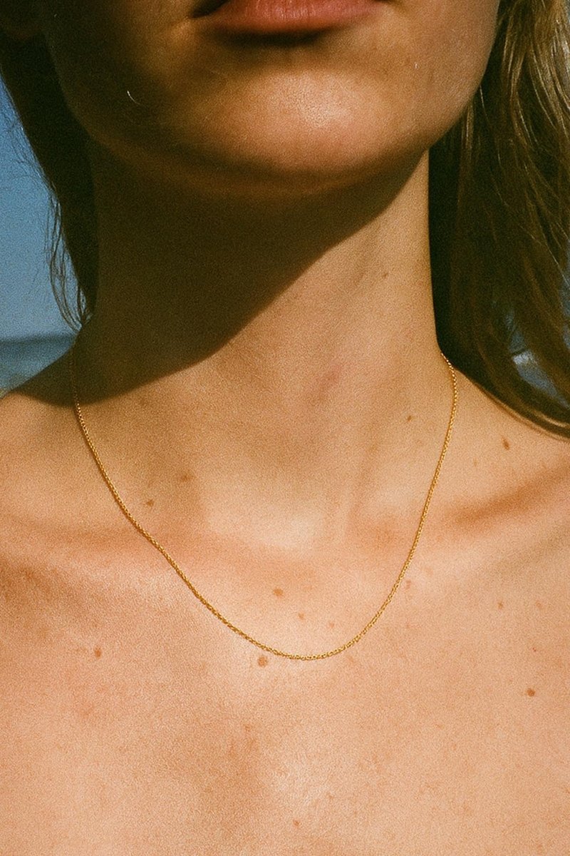 18k Gold Cable Chain Necklace with extender - St geran