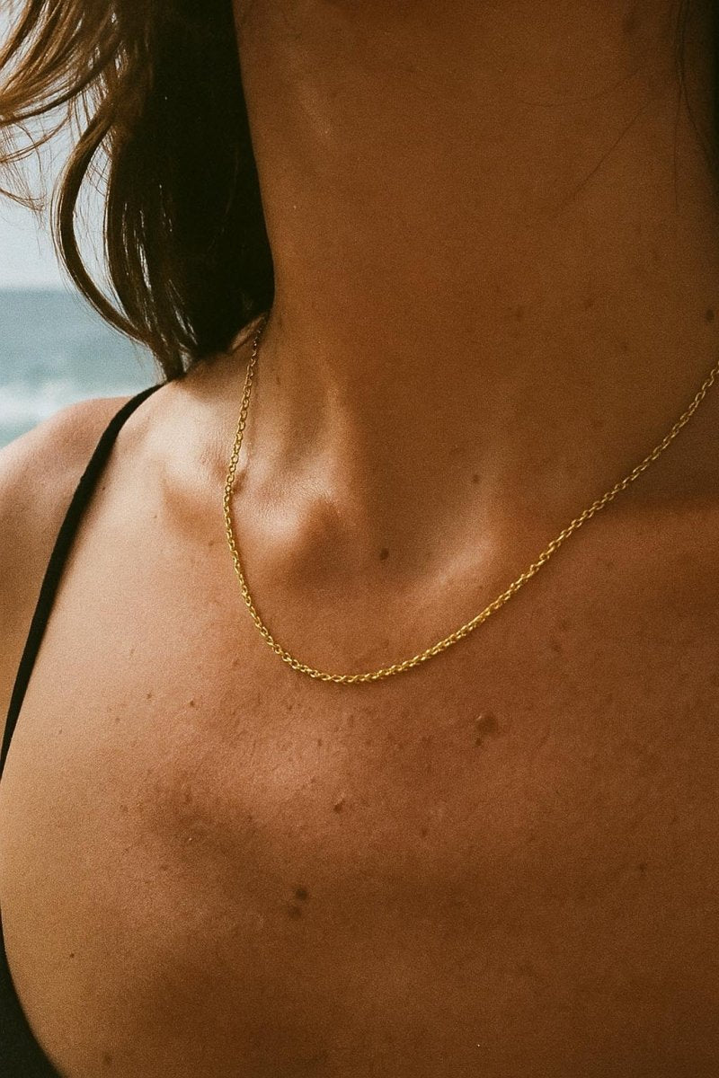 18k Gold Cable Chain Necklace with extender - St geran