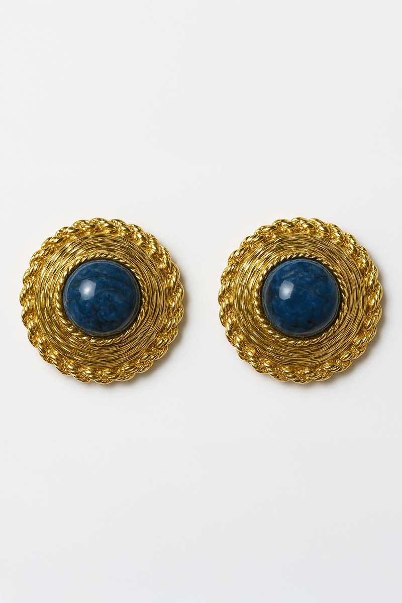 Midnight Oracle Studs - Gold Earrings
