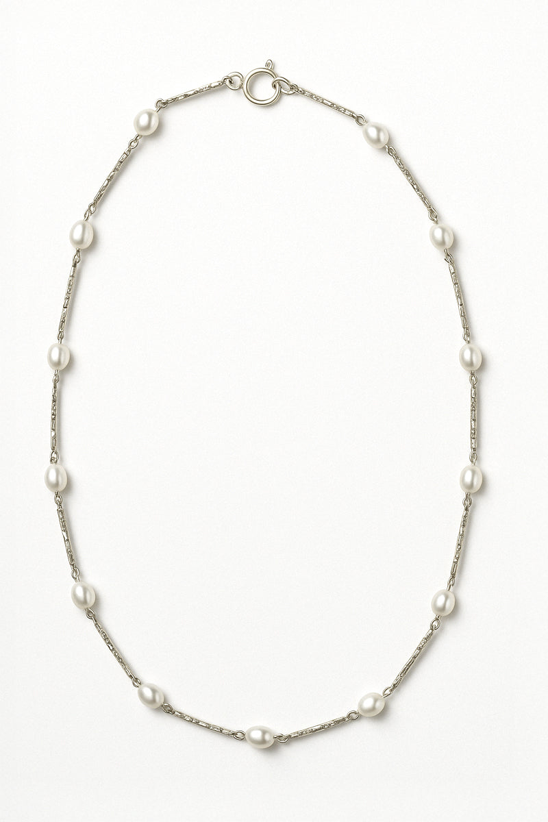 Lumière de Natural Perle Silver Necklace - Natural Pearl Necklace