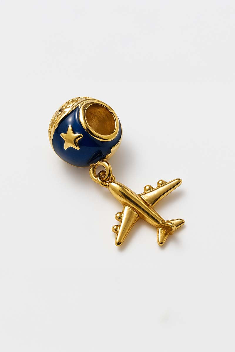 Jetset Royal Enamel Globe Pendant - 18k Gold Plated