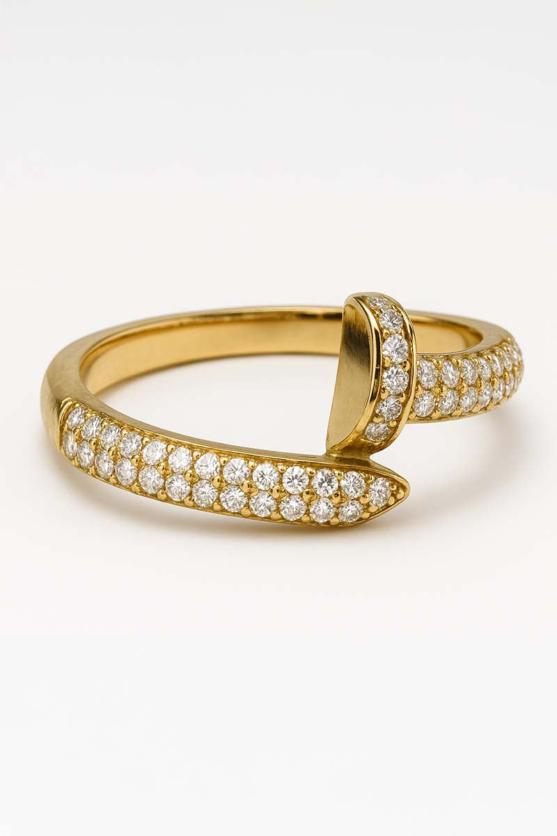 Pavé Nail Ring Gold – Clio Mini Ring