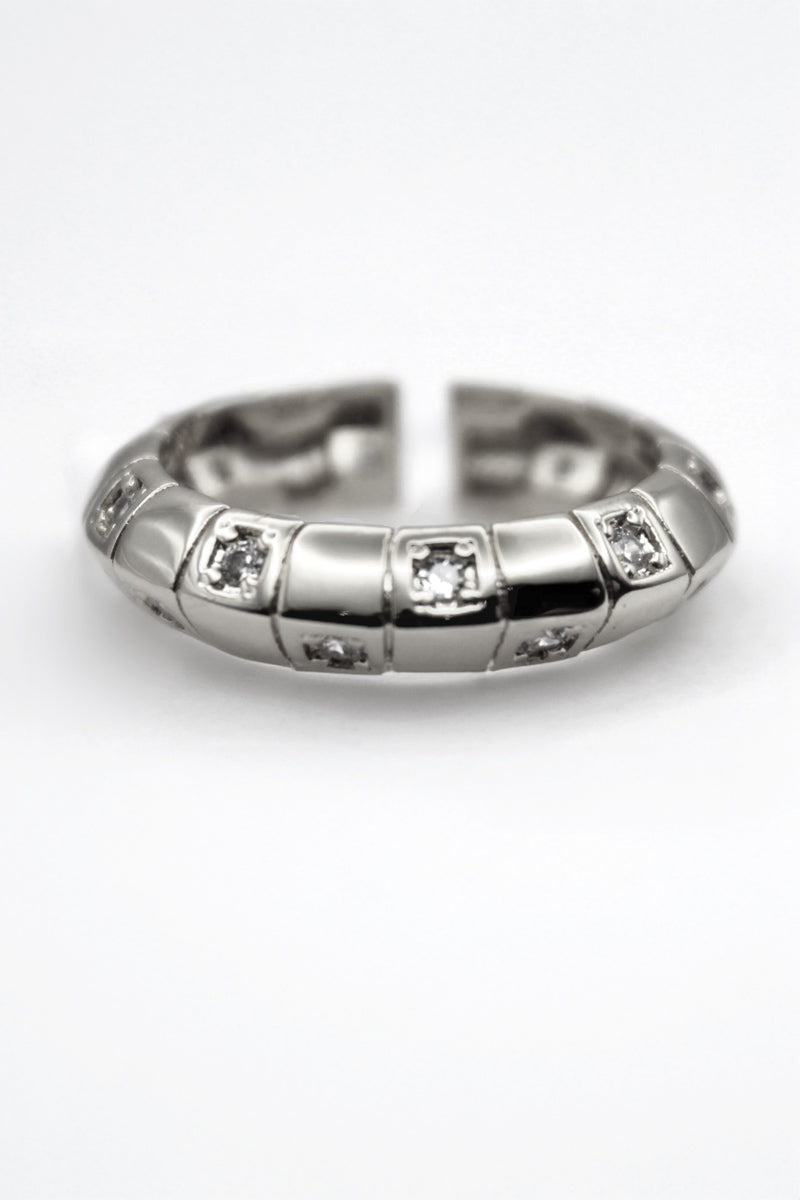 Lucca Imperial Silver Studded Band Ring
