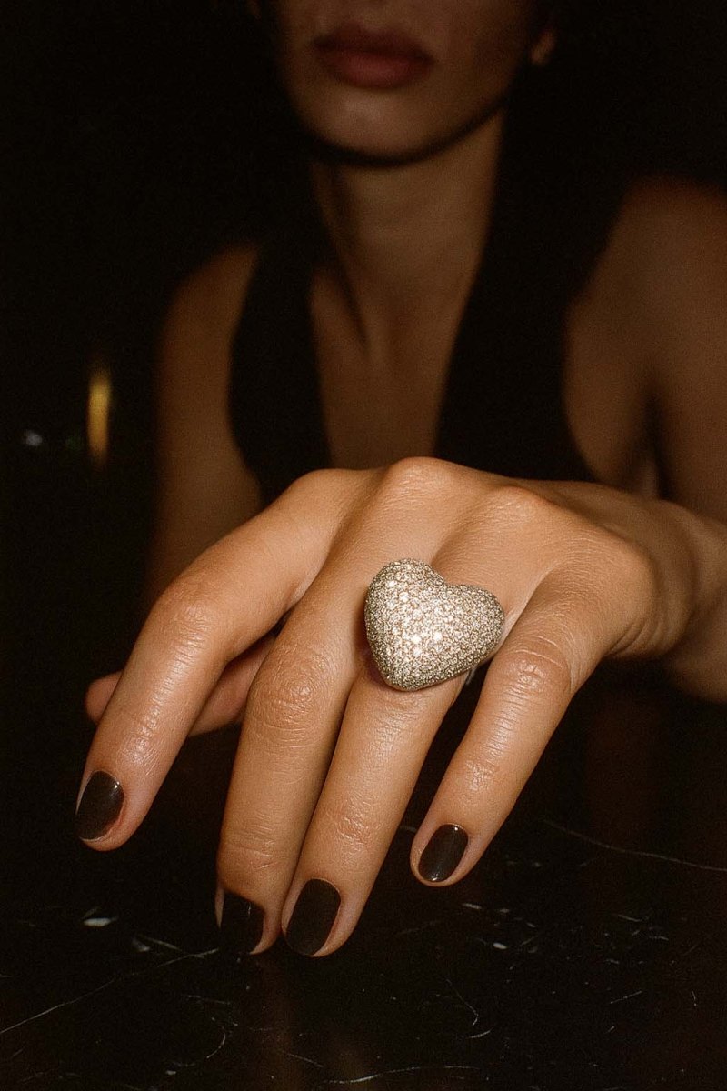 Amour Pavé Silver Ring | Heart Ring - St geran