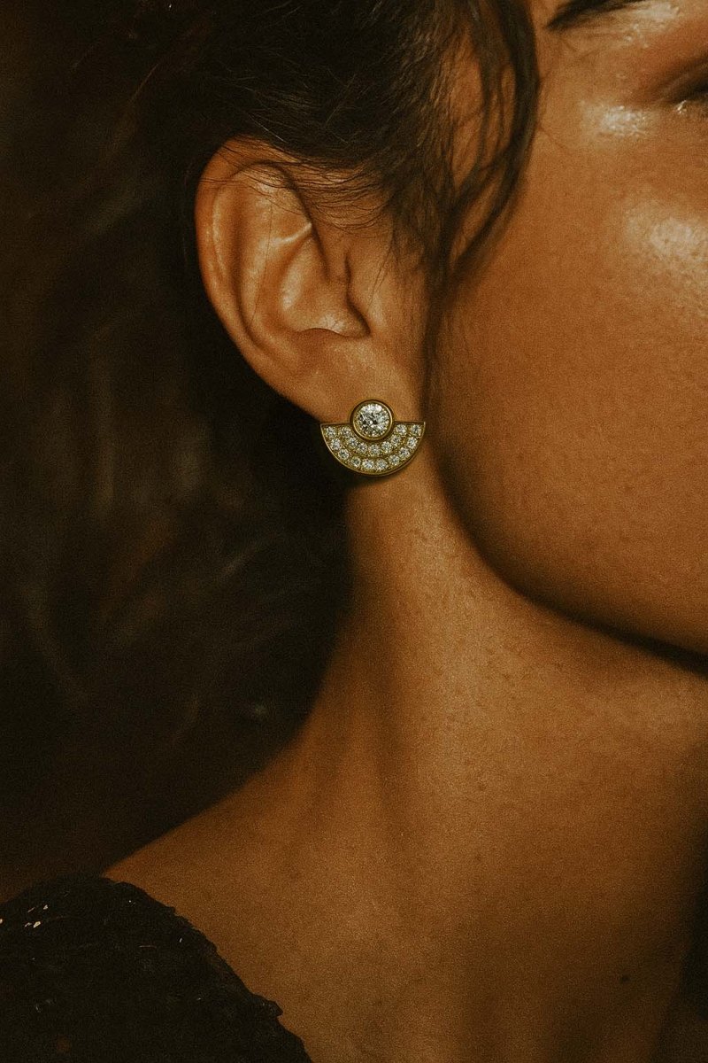 Art Deco Fan Studs - St geran