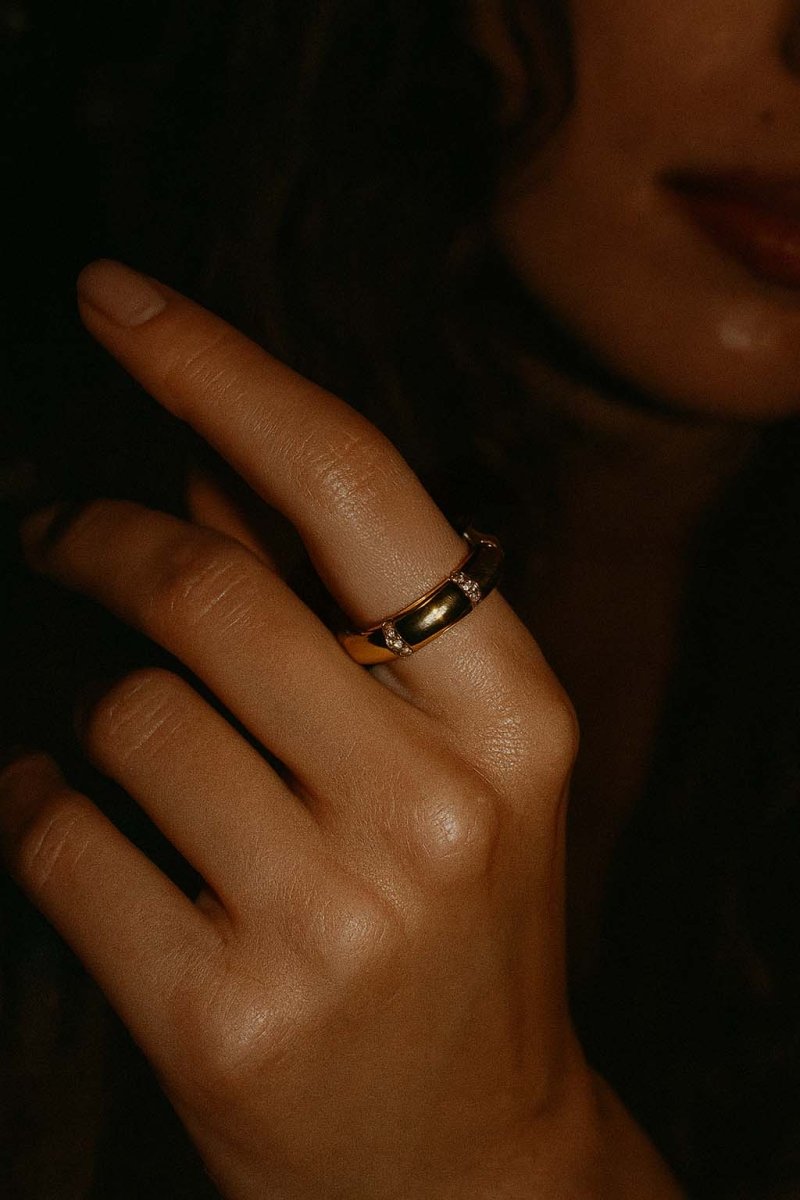 Bambusa Luxe Gold Ring | Dainty Elegant Band - St geran