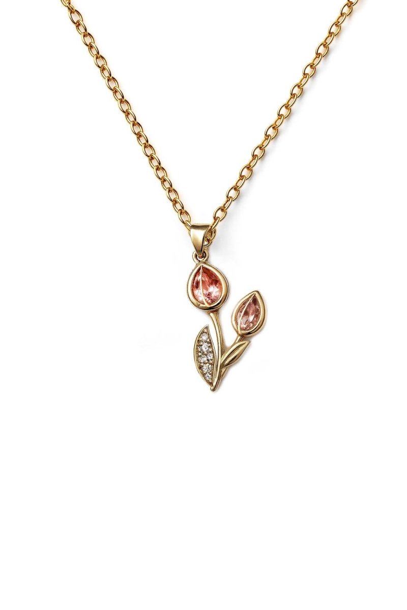 Blush Bloom Floral Pendant necklace - 18k Gold Plated - St geran