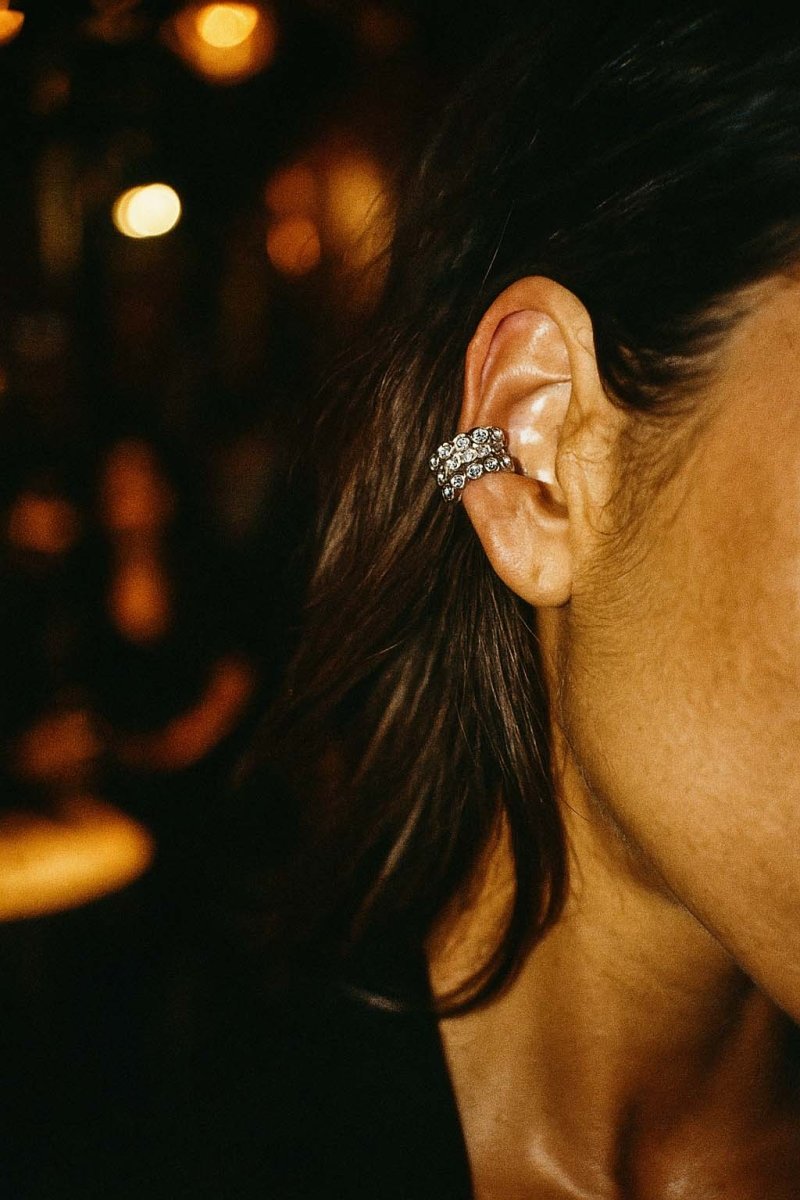 Celestia Cluster Silver Ear Cuff Band - St geran