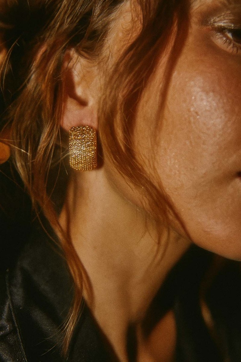 Champagne Cosma Pavé Gold Ear Cuffs - St geran