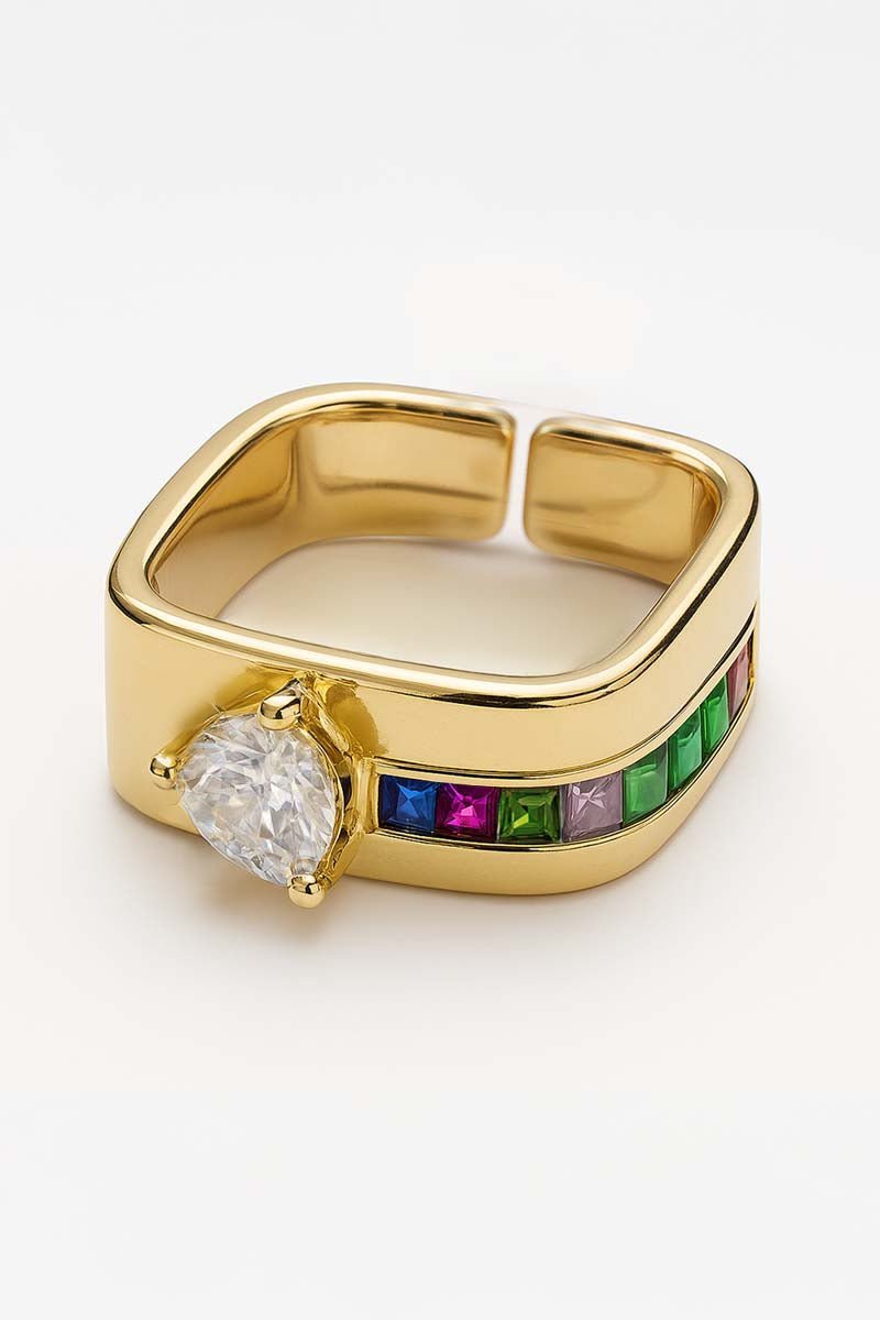 Chromatique Solitaire Inset Gold Ring - St geran