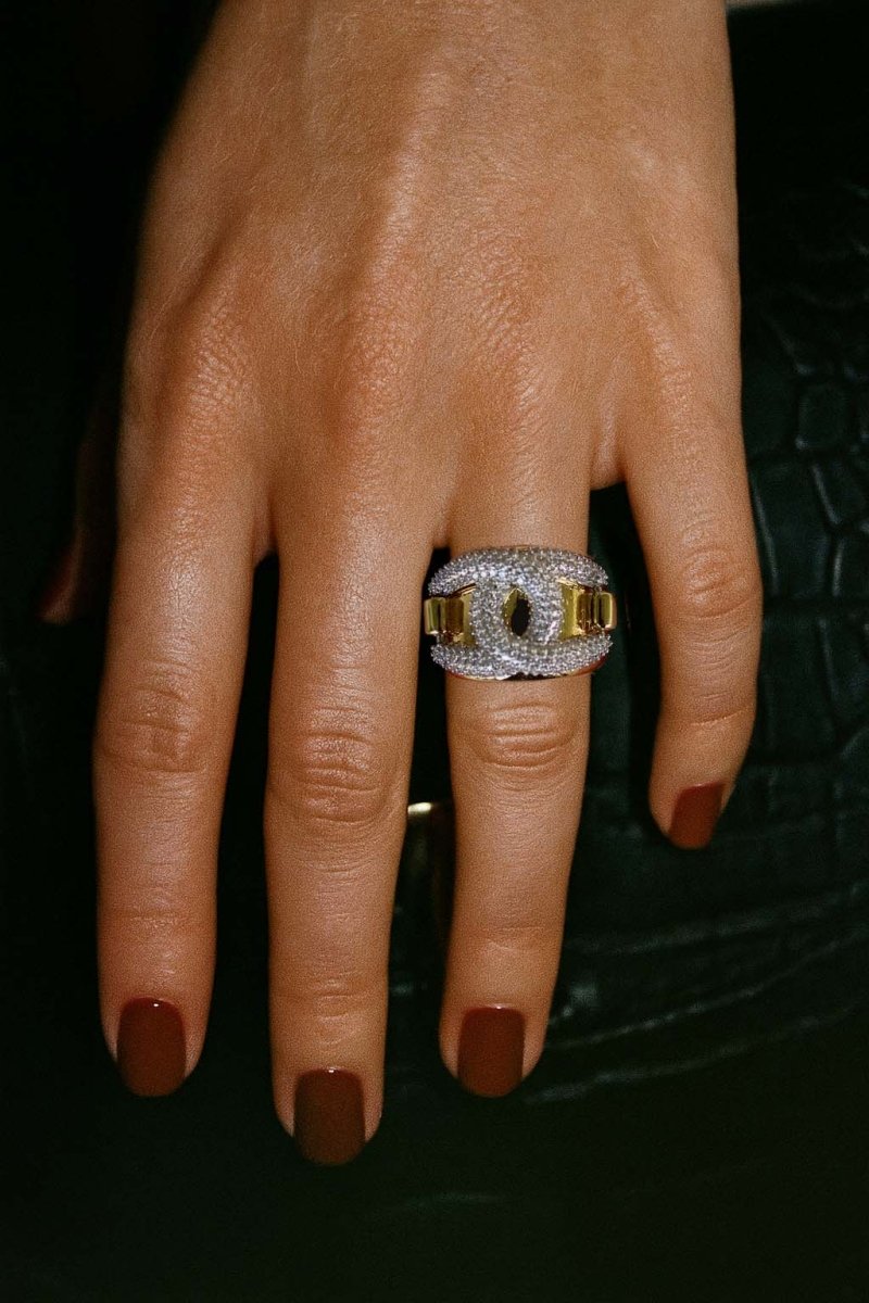 Élise Twin Crescent Embrace Gold Ring - St geran