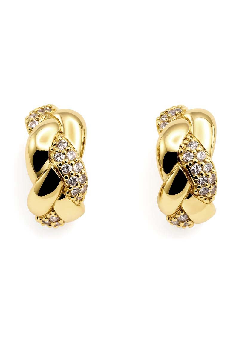Élise Twin Crescent Embrace Twist Hoops - Gold Earrings - St geran