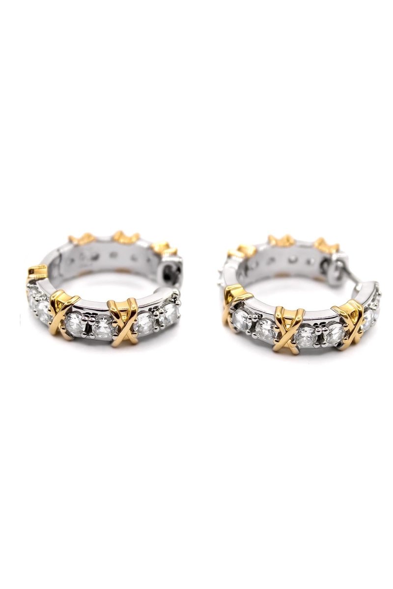 Genève Élégance Luxe - 18k Gold and Silver Plated Earrings - St geran