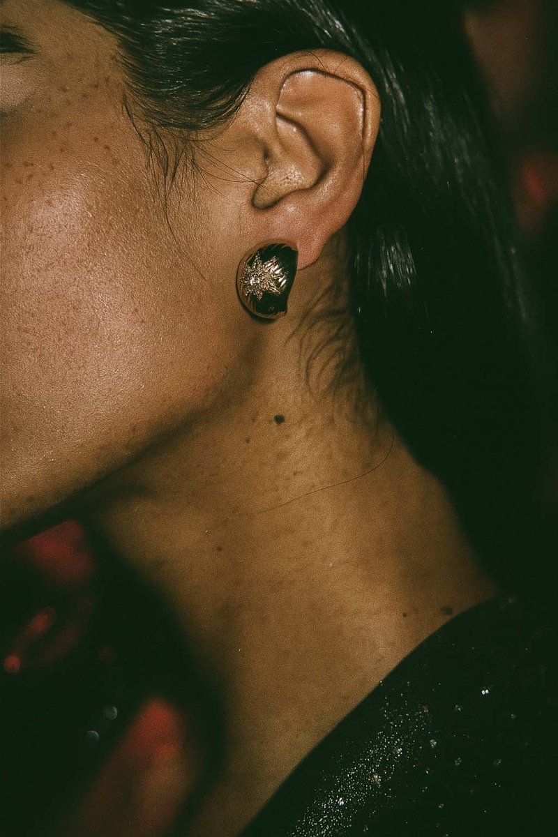 Gilded Starburst Spherical Studs - Gold Earrings - St geran
