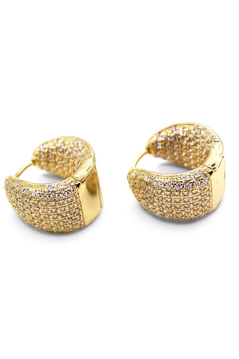 Gold Dome Pavé Earrings – Cleo Luxe | 18k Gold Plated - St geran
