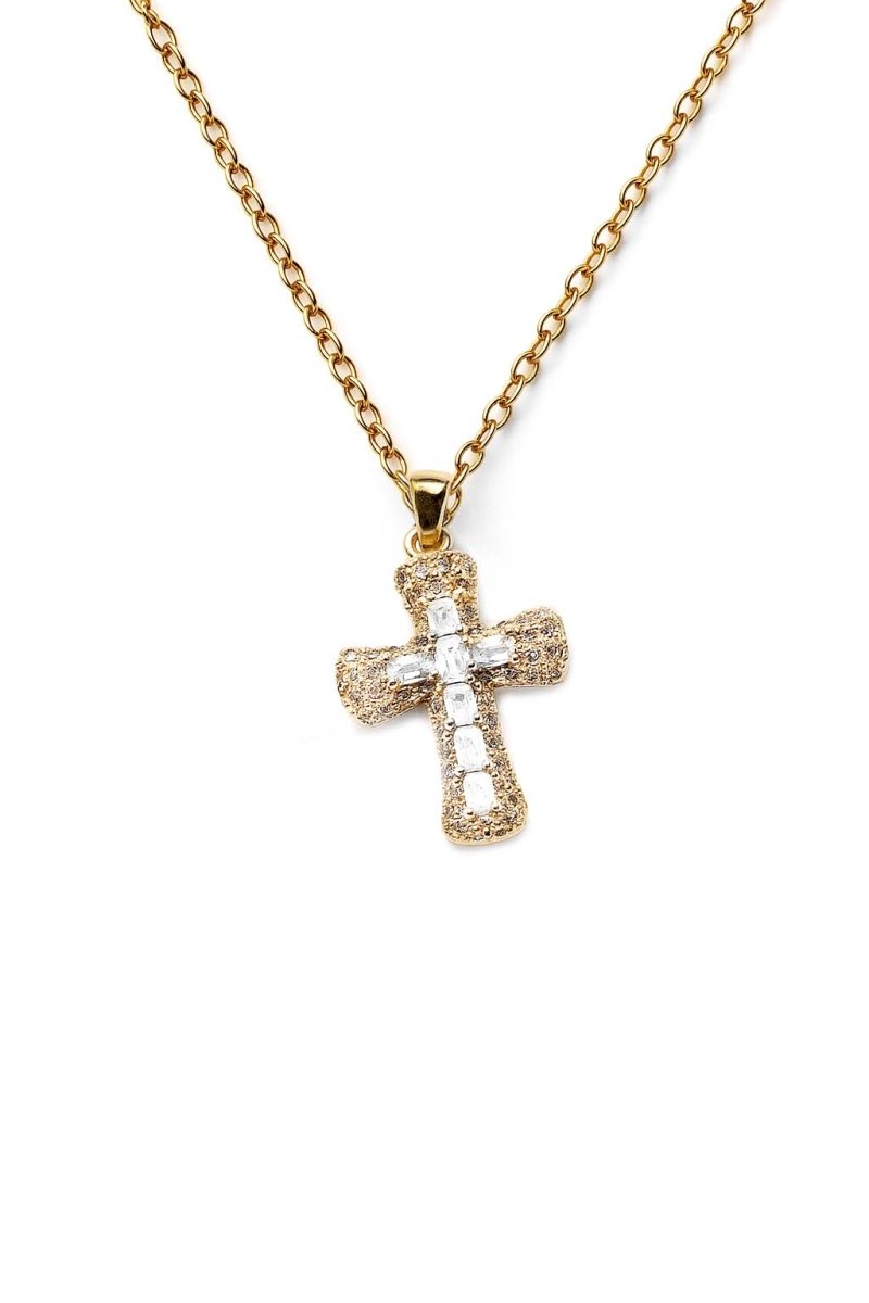 Golden Blessing Cross Pendant Necklace - 18k Gold Plated - St geran
