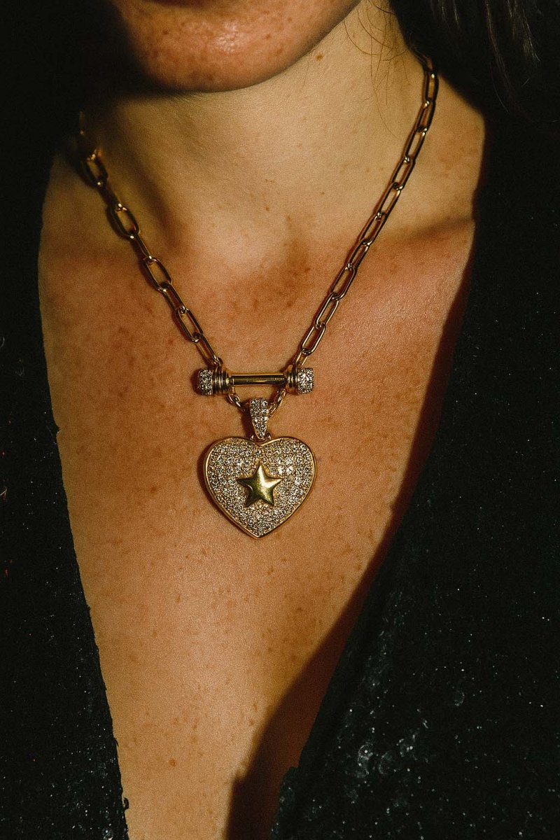 Heart Pendant Star Necklace – Cosmic Heart Necklace - St geran
