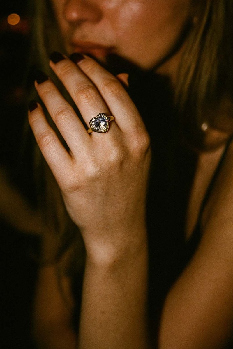 Heart Prism Gold Cocktail Ring - St geran