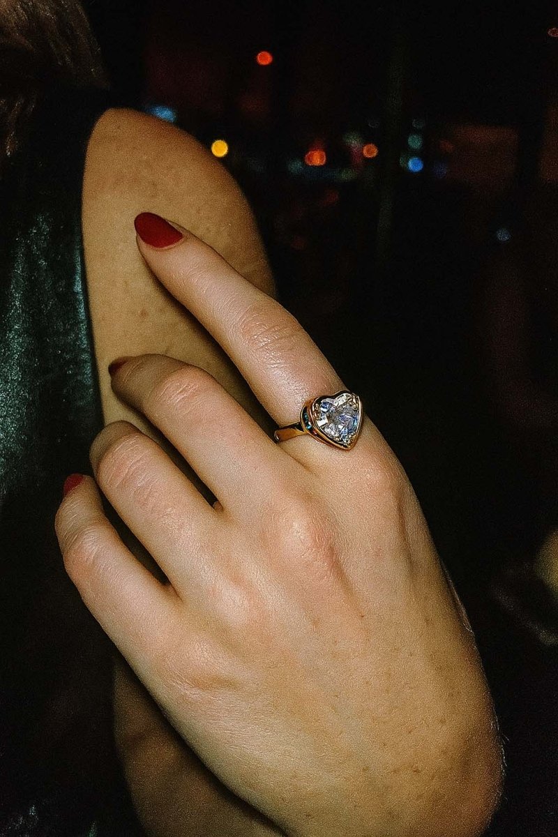 Heart Prism Gold Cocktail Ring - St geran