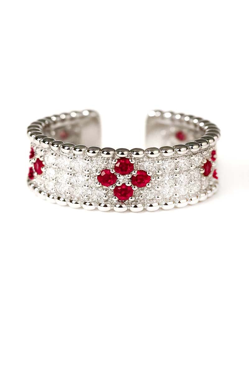 Isolde Crimson Filigree Silver Ring - St geran