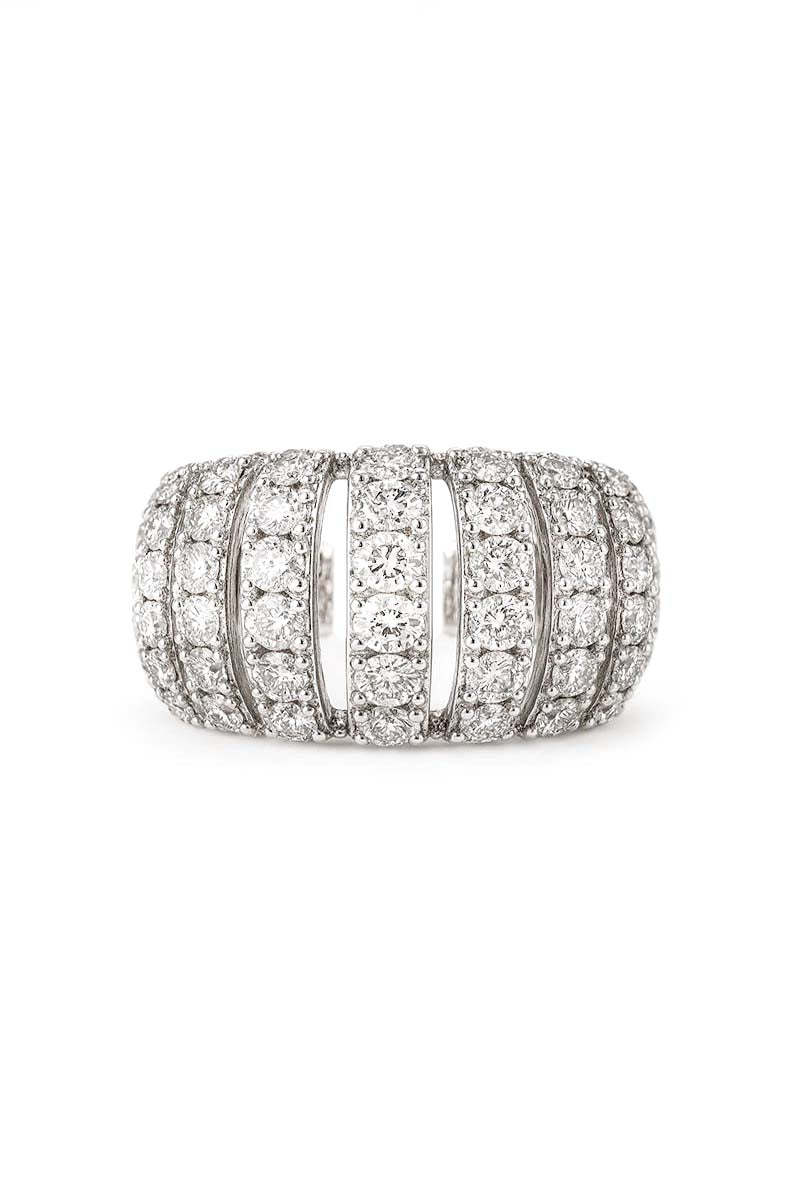 Lumière Cascade Classic Silver Tennis Ring - Timeless Elegance - St geran