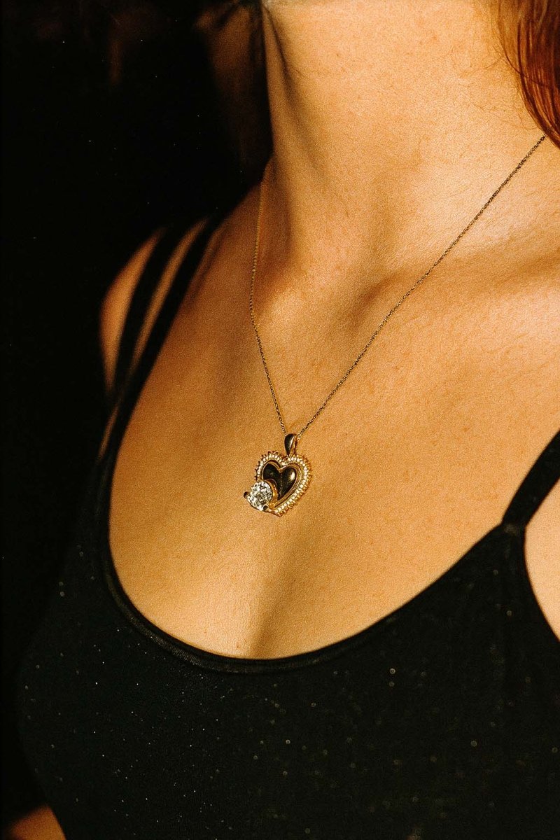 Luziri Glimmering Heart Duo Pendant - 18k Gold Plated - St geran