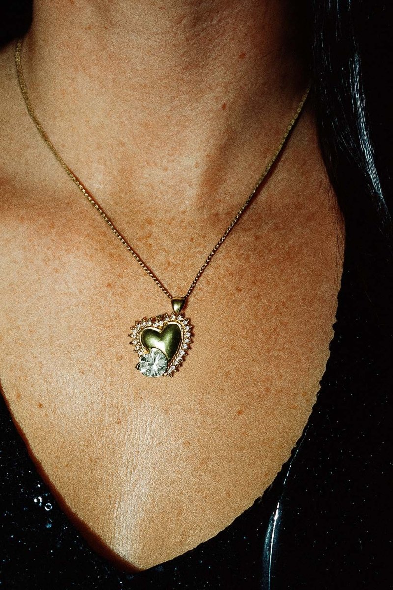 Luziri Glimmering Heart Duo Pendant - 18k Gold Plated - St geran