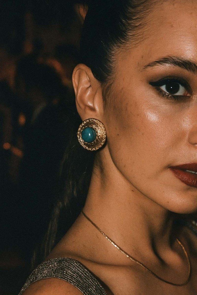 Midnight Oracle Studs - Gold Earrings - St geran