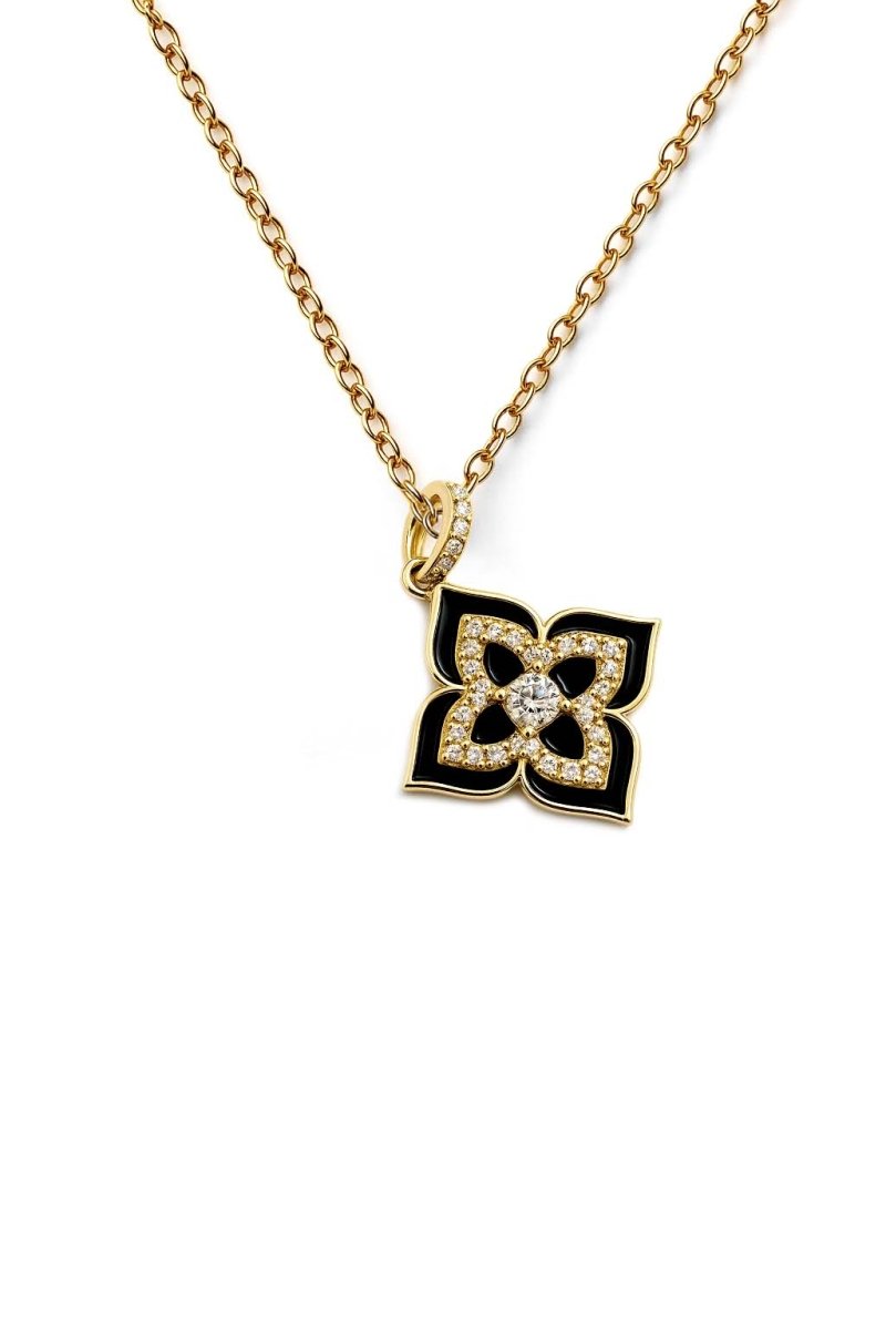 Noir Midnight Bloom Necklace - 18k Gold Plated - St geran