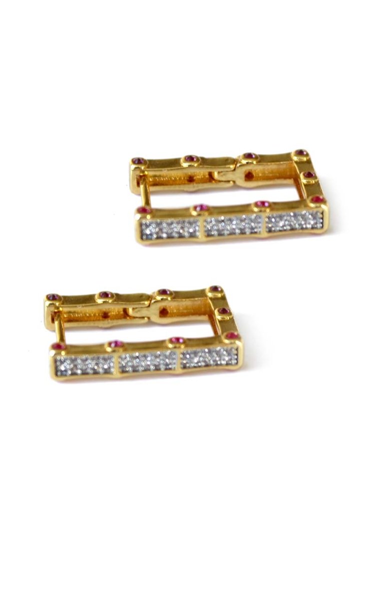 Nova Orbit Gold Drop Earrings - 18k Gold Plated with CZ - St geran
