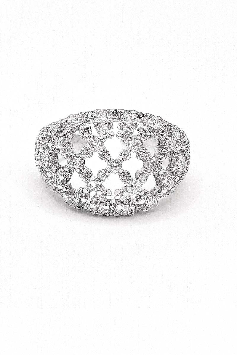 Oval Mesh Silver Ring – Celestia Cage Ring - St geran