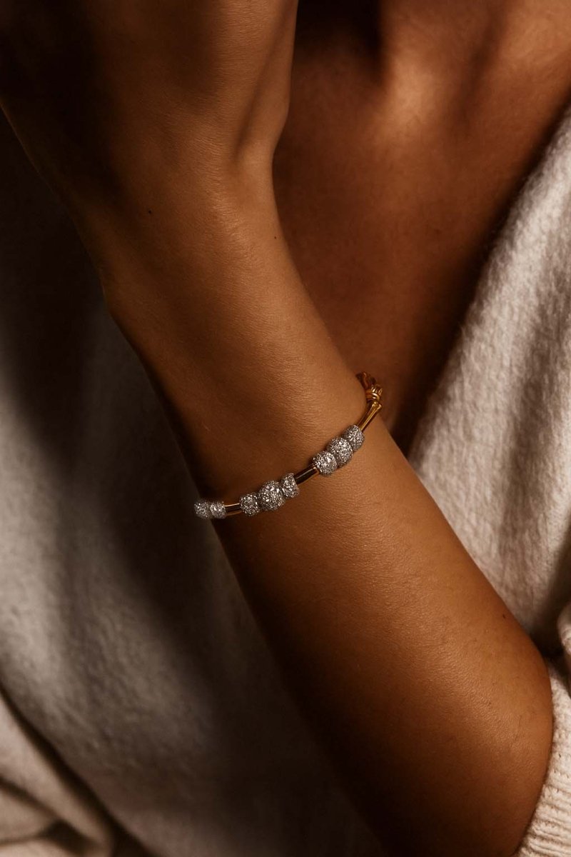 Pavé Beaded Bangle – Luna Orbit Bracelet - St geran