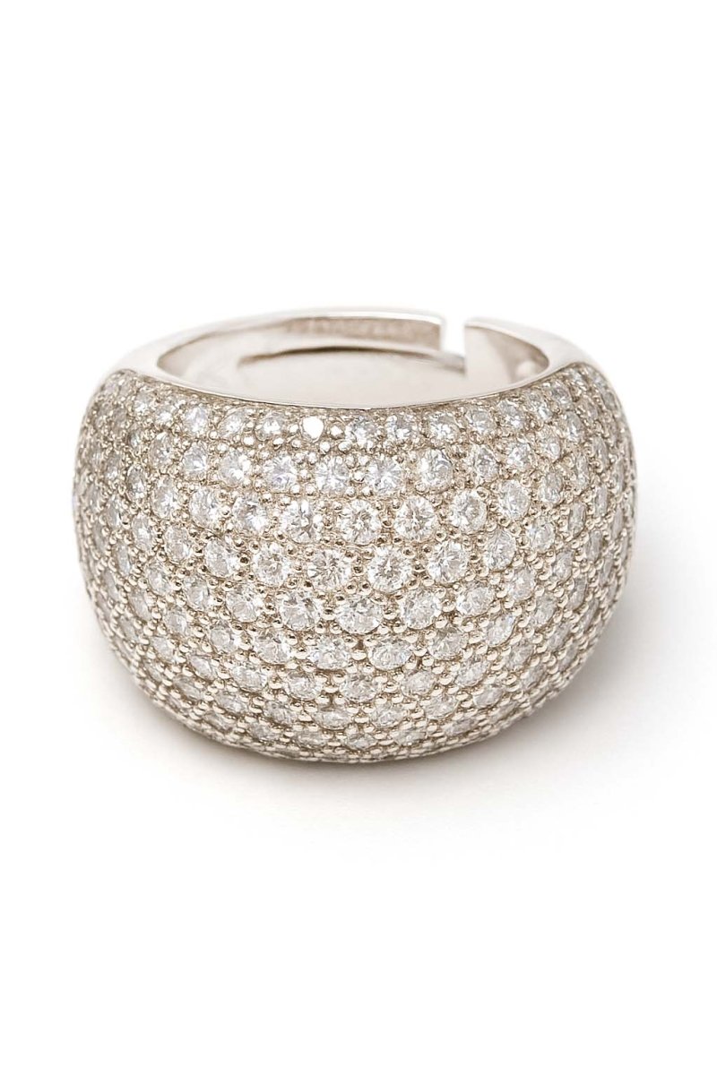 Pavé Dome Ring – Celeste Crown Ring - Silver Plated with CZ - St geran