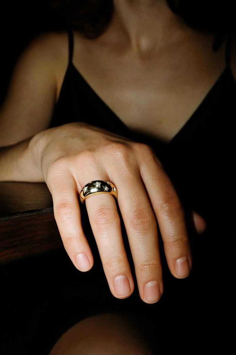 Quinque Stella Nova Gold Cuff Ring - St geran