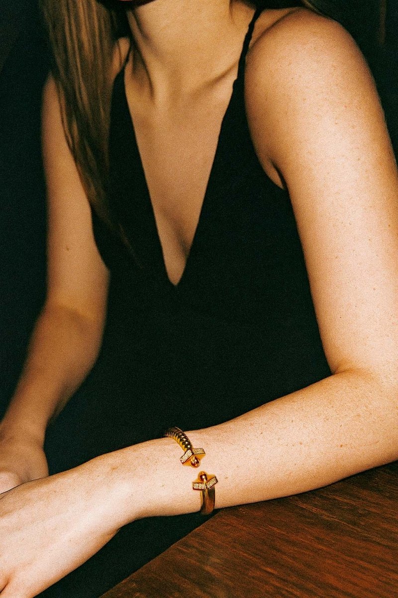 Ridged Gold Cuff - St geran