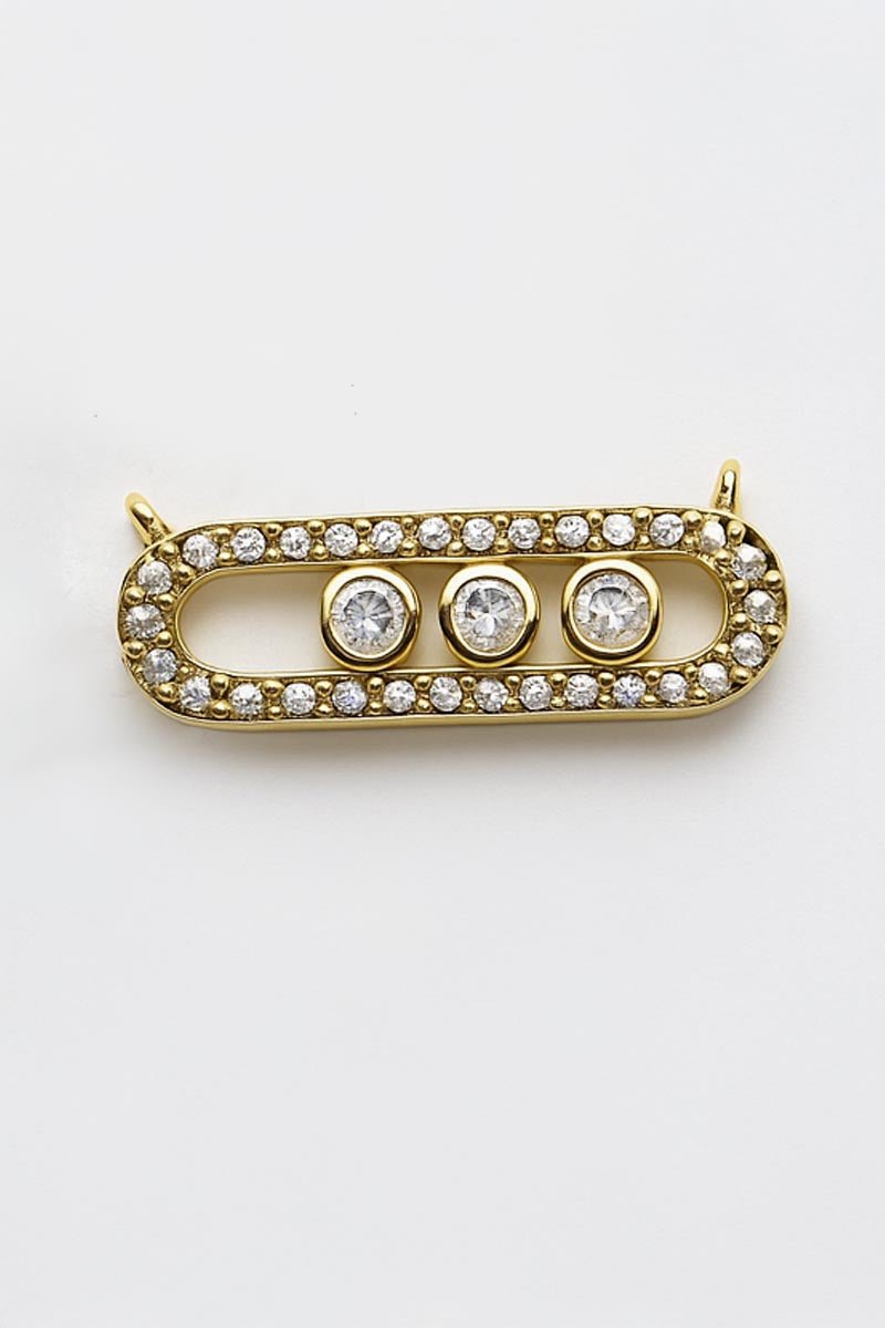 Savora Embedded Horizon Slider Pendant - 18k Gold Plated Charm - St geran