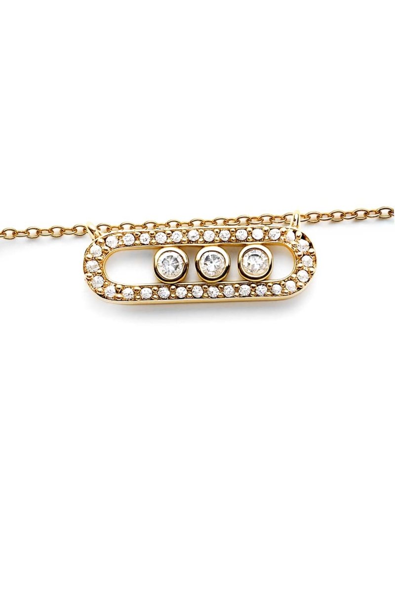 Savora Embedded Horizon Slider Pendant Necklace - 18k Gold Plated Charm - St geran