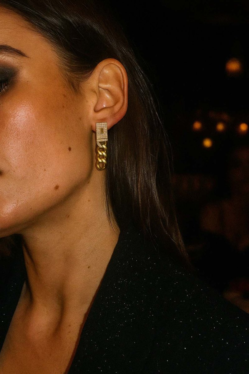 Savoy Chain Gold Drop Earrings - St geran