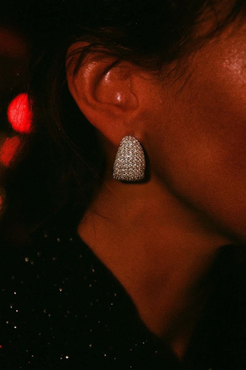 Silver Dome Pavé Earrings – Cleo Luxe - St geran