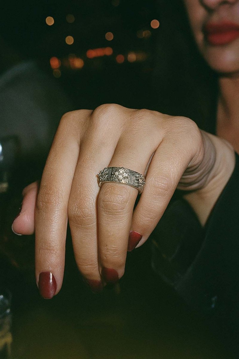 Skyline Cuff Ring - Silver Plated - St geran