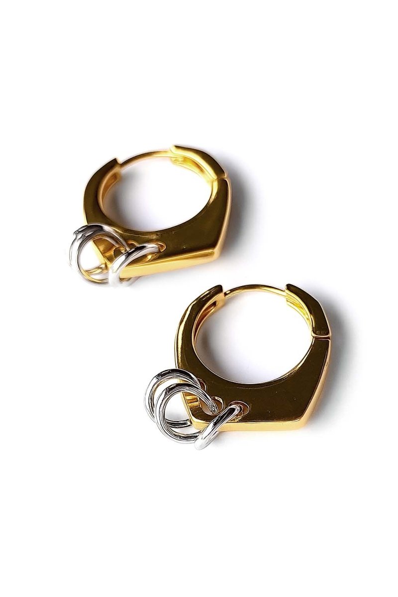 Two - Tone Link Earrings – Nexus Gold and Silver Loop Earrings - St geran