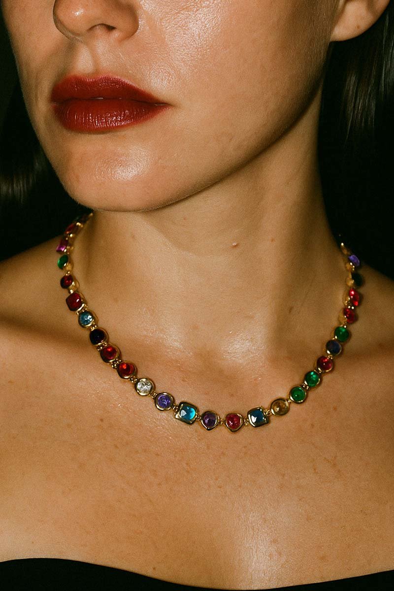 Vivra Spectrum Gem Gold Necklace - St geran