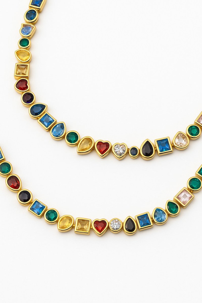 Vivra Spectrum Gem Gold Necklace - St geran