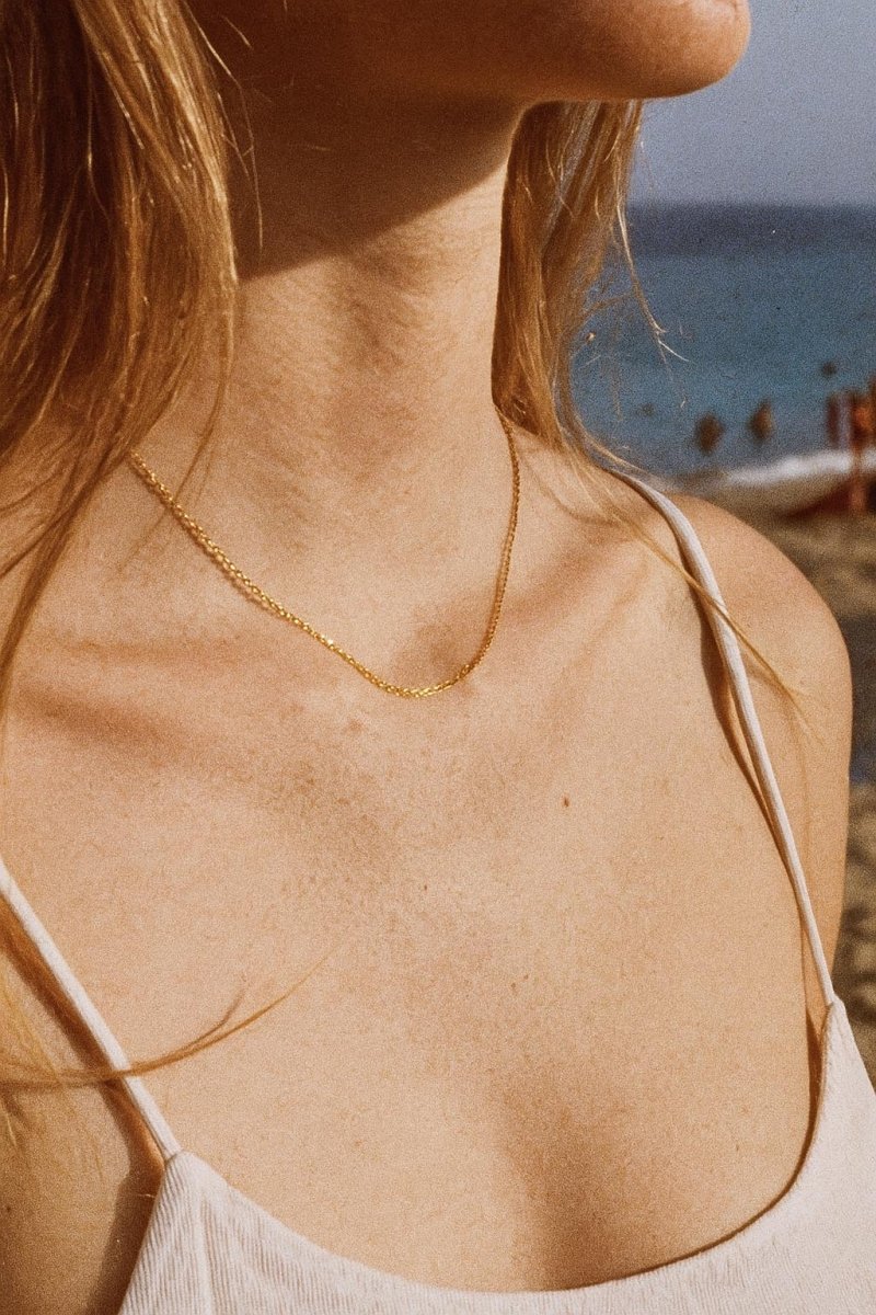 18k Gold Cable Chain Necklace with extender - St geran
