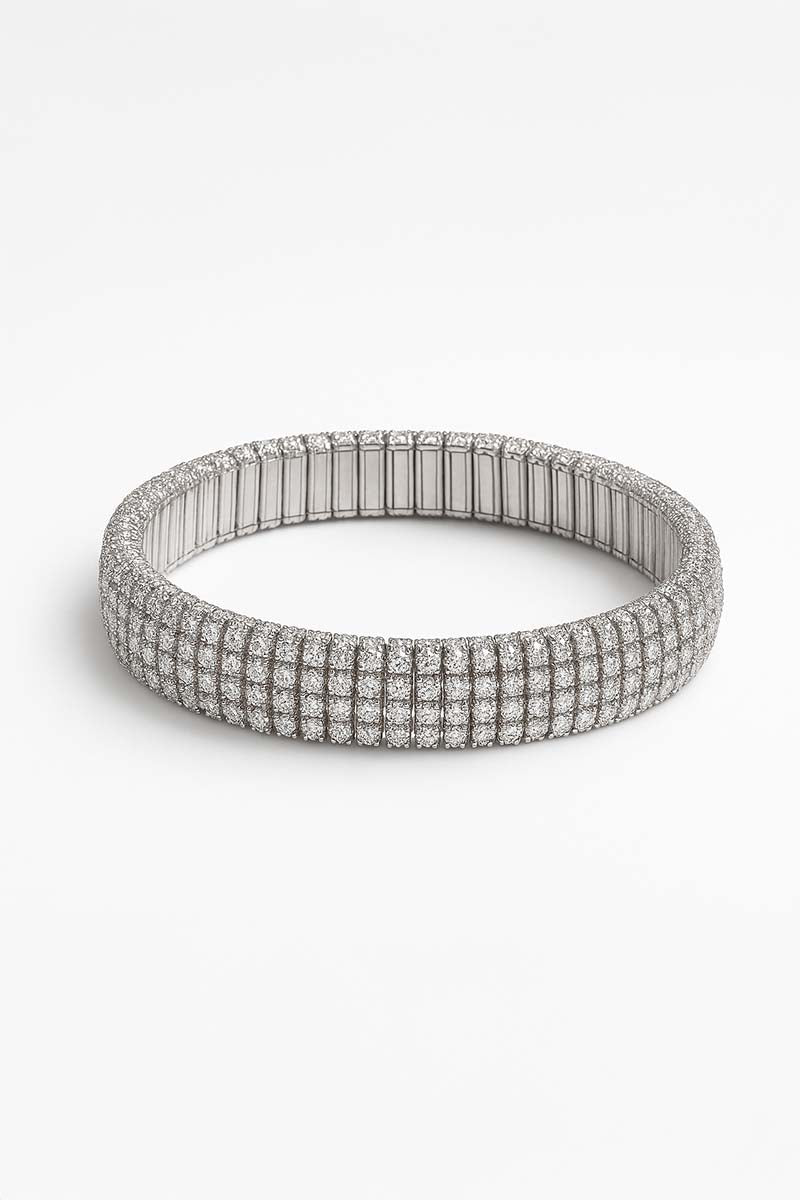 Lumière Cascade Classic Silver Tennis Bracelet - Timeless Elegance