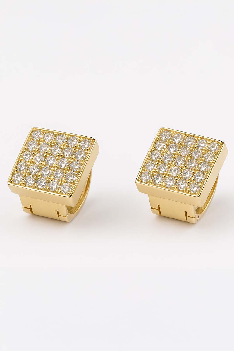 Square Pavé Clip Earrings – Cleo Spark Earrings