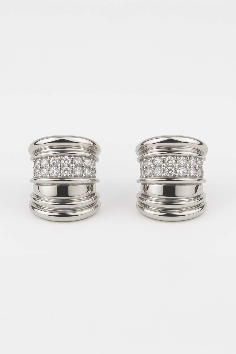 Monaco Groove Hoops – Silver