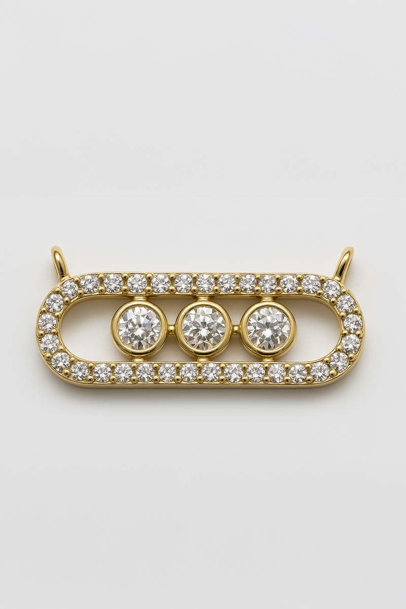 Savora Embedded Horizon Slider Pendant - 18k Gold Plated Charm