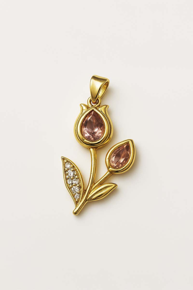 Blush Bloom Floral Pendant - 18k Gold Plated