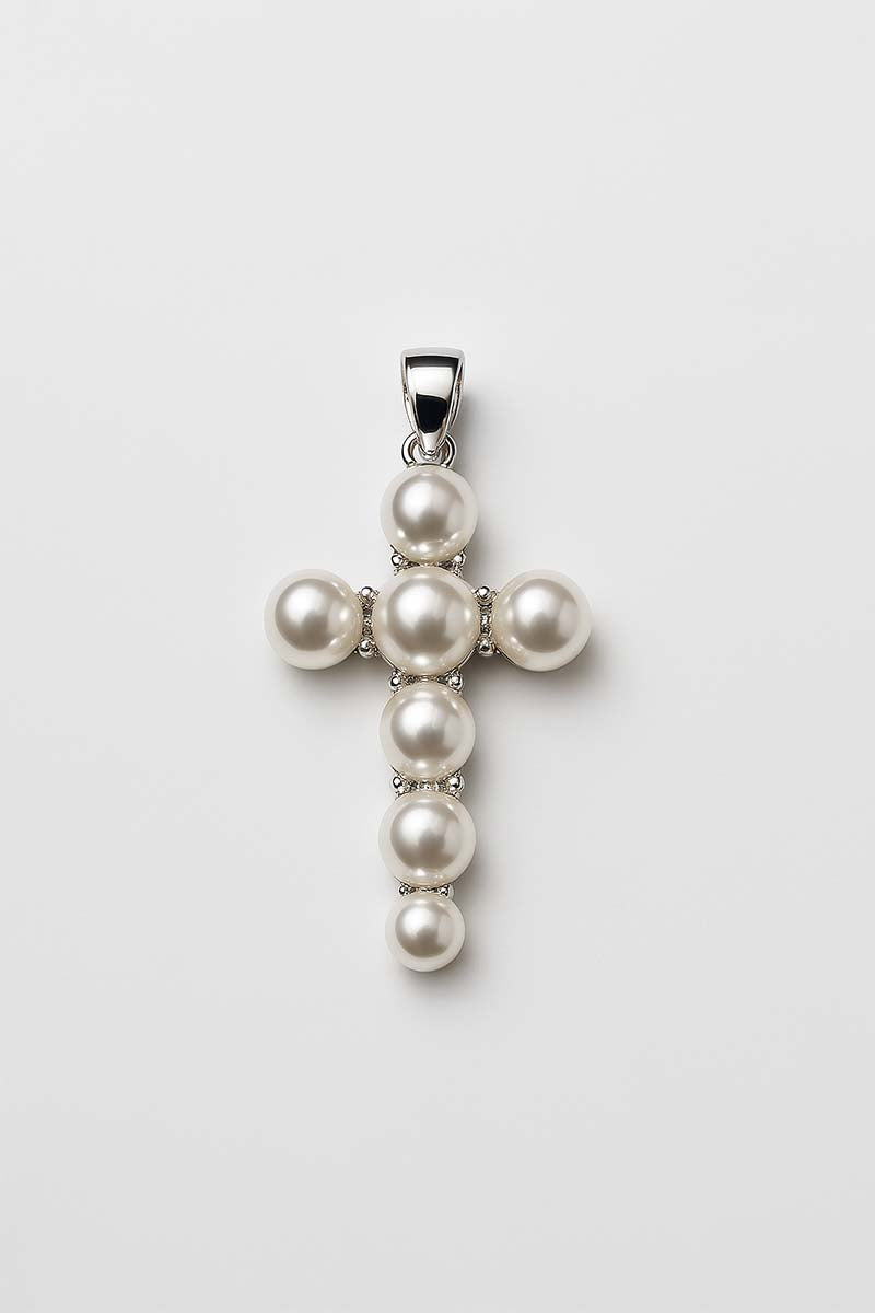 Pearl Cross of Grace - Silver Plated